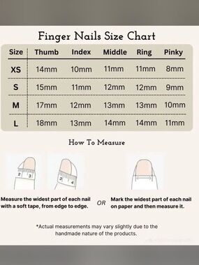 Finger Nail Size Chart…📍📍DO NIOT BUY📍📍